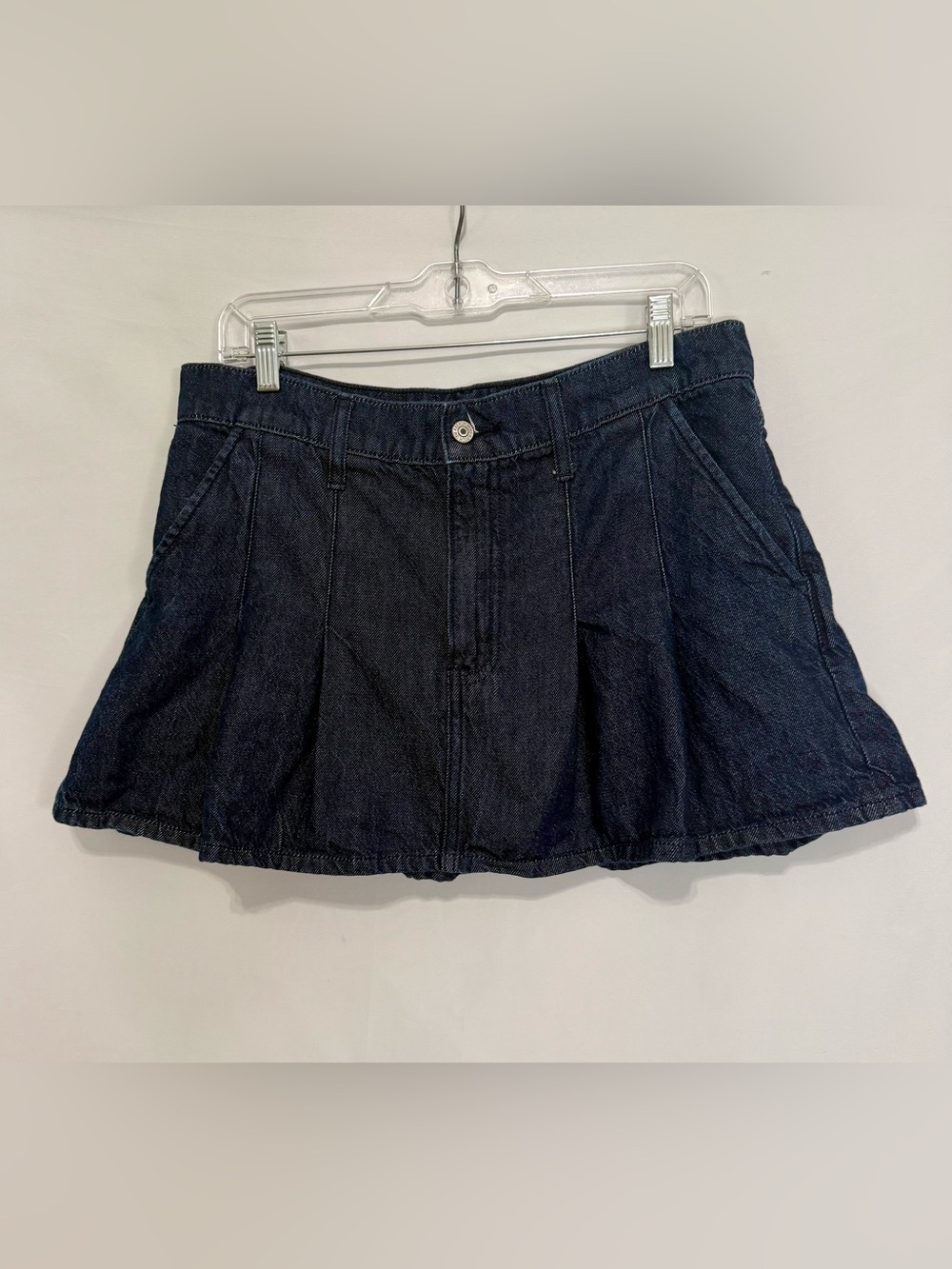 Abercrombie & Fitch Dark Blue Denim Pleated Micro Mini Skirt size 30